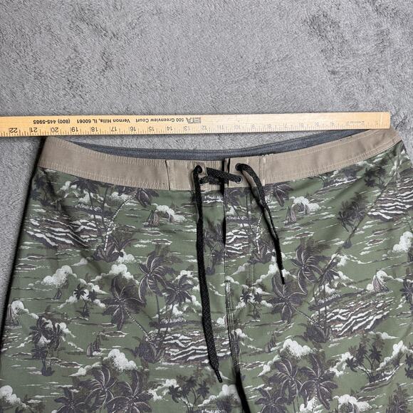 Rip Curl Mirage Board Shorts Surf Hawaii Mens 40 Green Tropical Palm Trees Waves - Picture 10 of 10